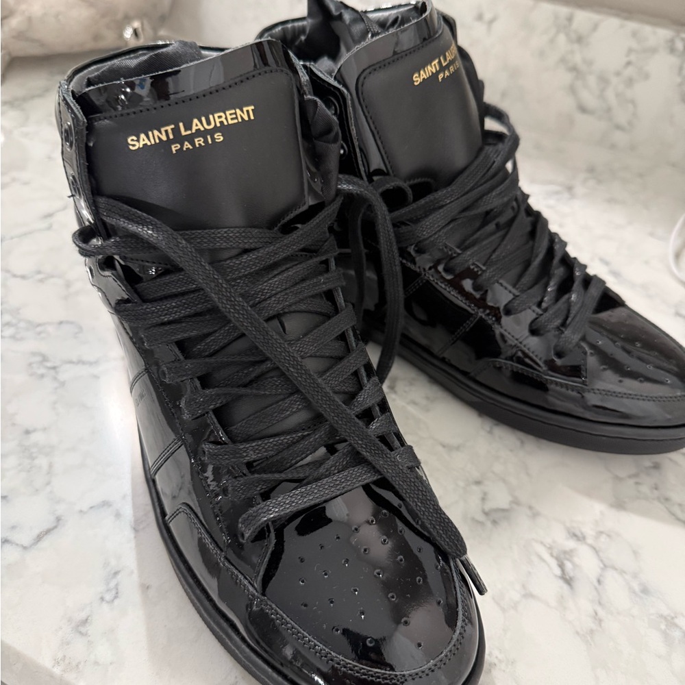Saint Laurent Glossy Black High-Tops